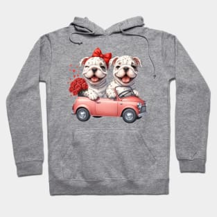 Valentine Bulldog Couple Hoodie